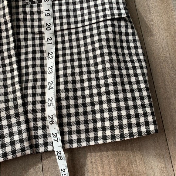Zara oversized double breasted plaid blazer jacket white black size medium - Picture 4 of 7